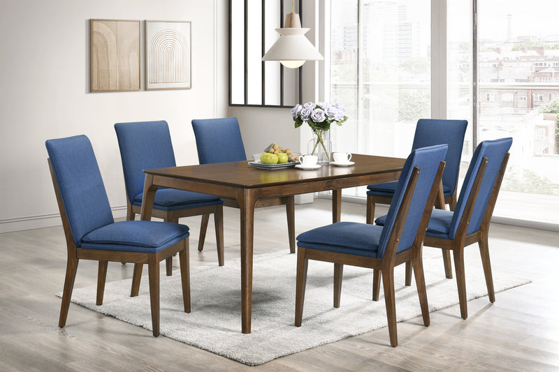 2 New Classic Furniture Maggie Walnut Blue Dining Chairs