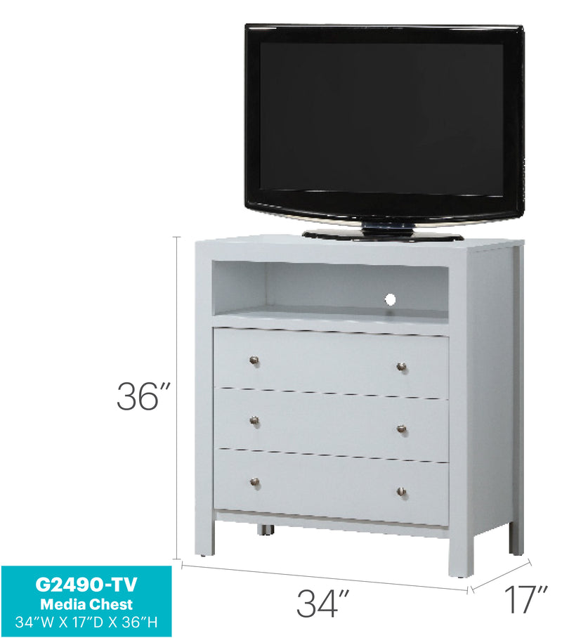 Glory Furniture Burlington White Media Chest