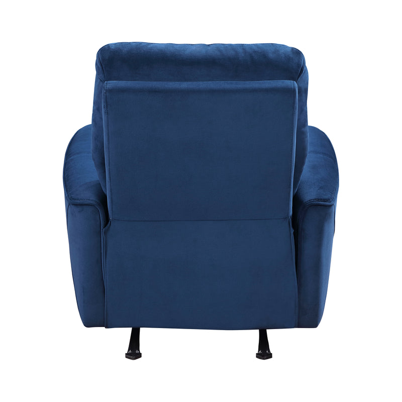 Home Elegance Artem Blue Power Rocker Reclining Chair