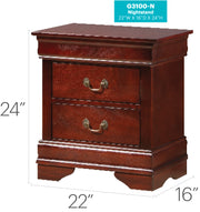 Glory Furniture Louis Phillipe Cherry Nightstand