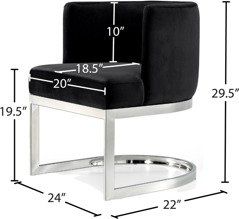 Meridian Furniture Gianna Grey Velvet Chrome Dining Chair