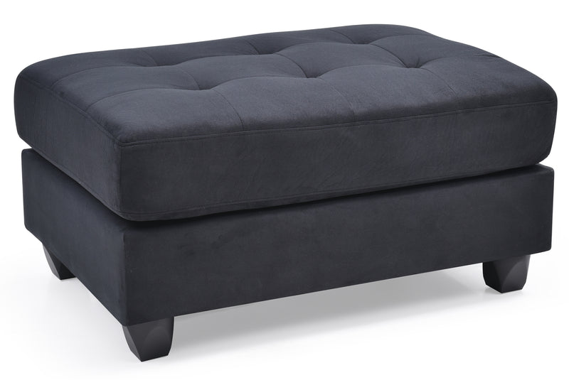 Glory Furniture Malone Navy Blue Sectional with Ottoman