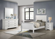 Coaster Furniture Louis Philippe White 4pc Bedroom Set with Twin Bed