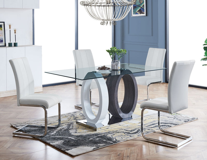 Global Furniture D1628DT-D915DC White 5pc Dining Room Set