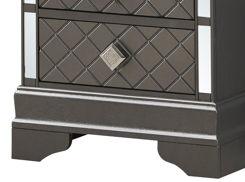 Glory Furniture Verona Metalic Black Nightstand