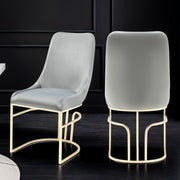 2 Galaxy Home Emrald Gray Gold Chairs