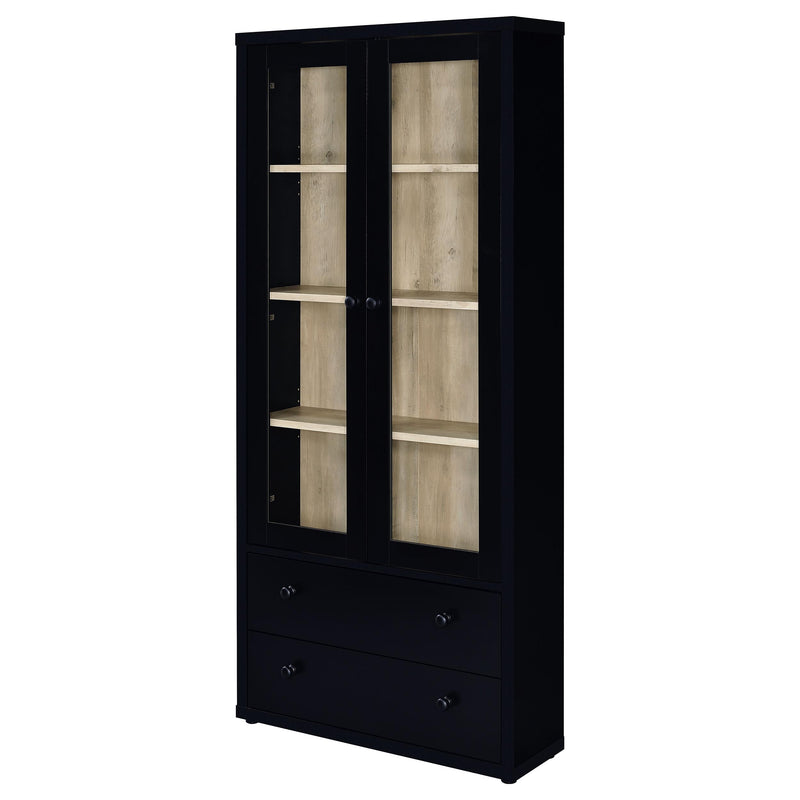 Coaster Furniture Hawthorne Mango Black Glass Door Cabinet