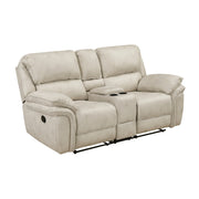 Home Elegance Proctor Brown Double Reclining Love Seat with Console