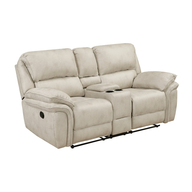 Home Elegance Proctor Brown Double Reclining Love Seat with Console