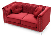 Glory Furniture Pompano Burgundy Velvet Loveseat