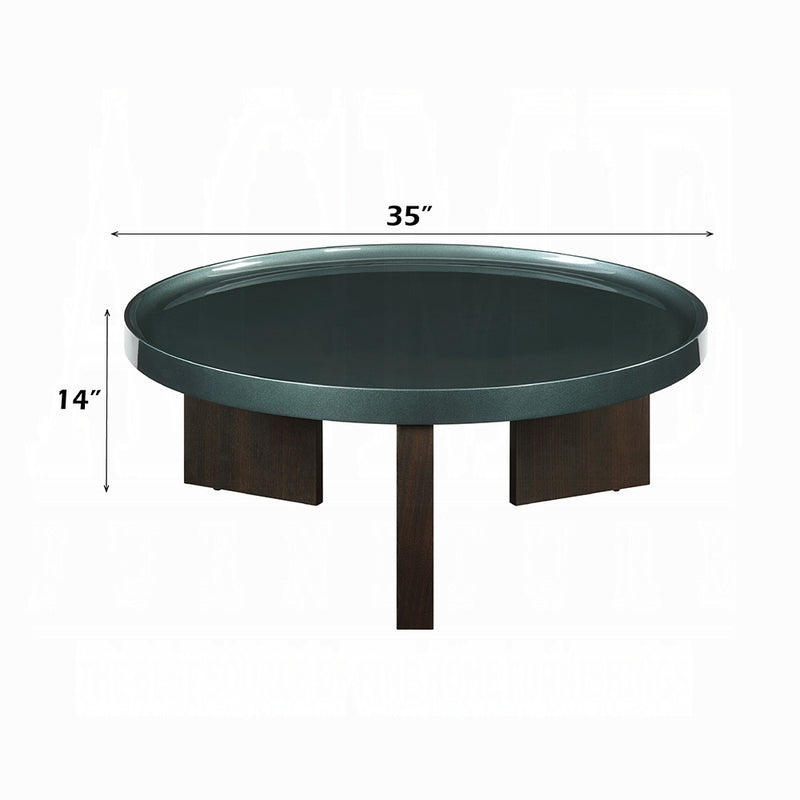 Acme Furniture Lakita Blackish Green Smoked Oak Coffee Table