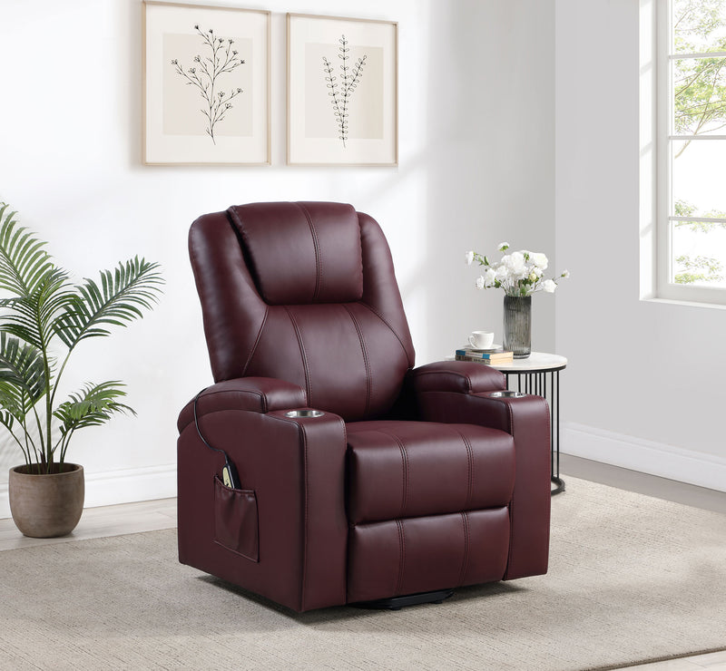 Coaster Furniture Armstrong Camel Brown Power Lift Massage Recliner