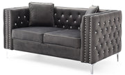 Glory Furniture Paige Gray Velvet Loveseat