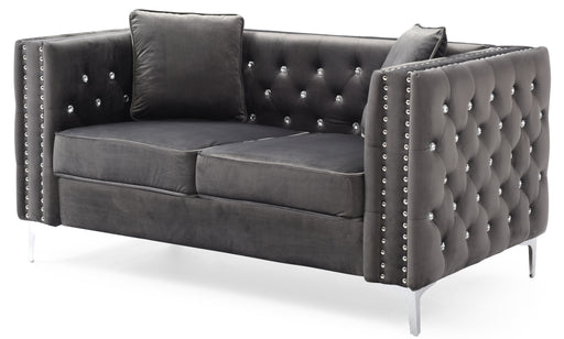 Glory Furniture Paige Gray Velvet Loveseat