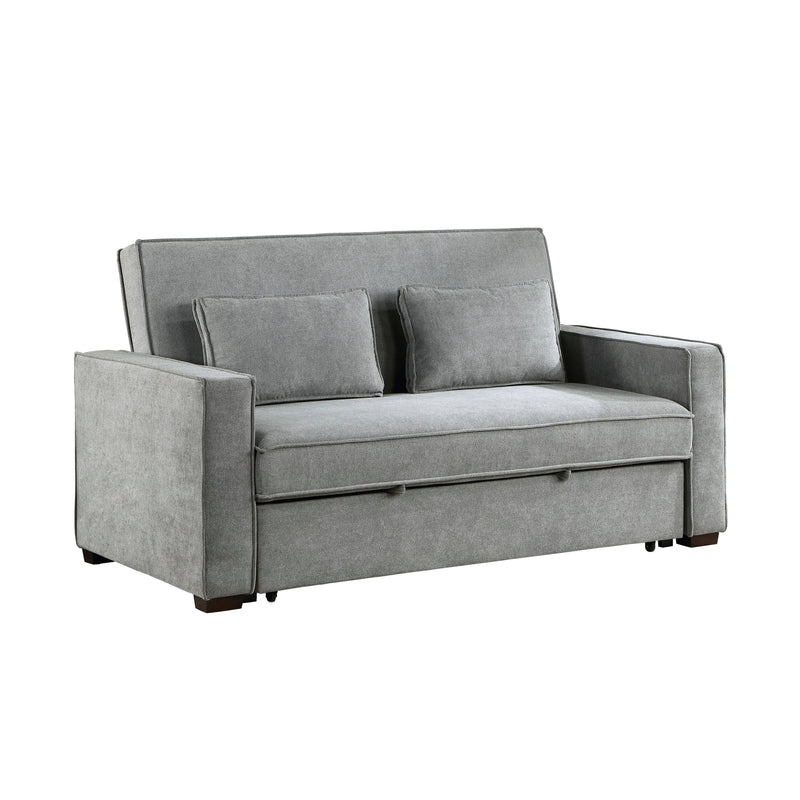 Home Elegance Alta Gray Convertible Studio Sofa with Pull Out Bed