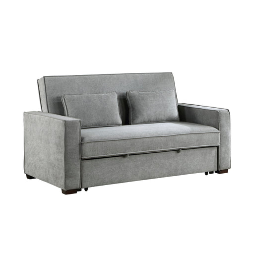 Home Elegance Alta Gray Convertible Studio Sofa with Pull Out Bed