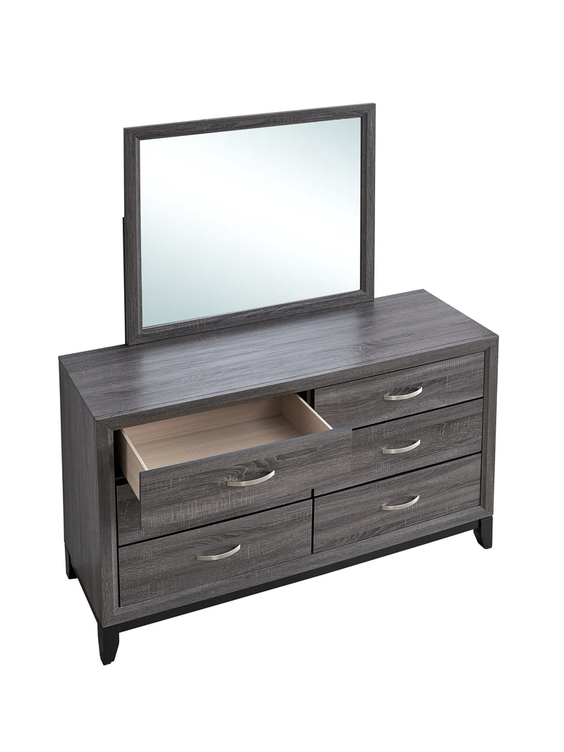 Glory Furniture Glasgow Gray Dresser and Mirror