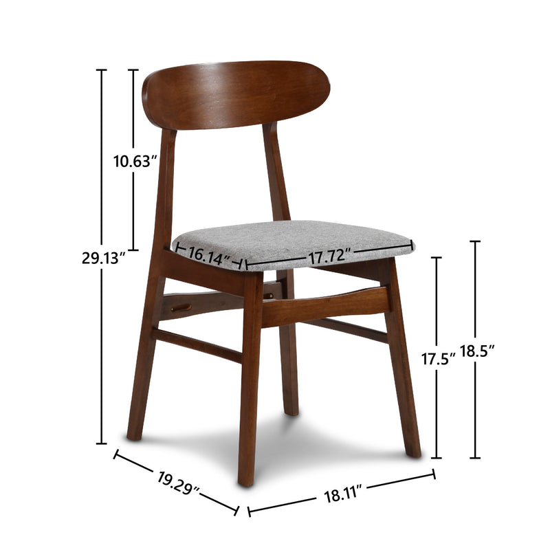 2 New Classic Furniture Morocco Walnut Dark Gray Dining Chairs