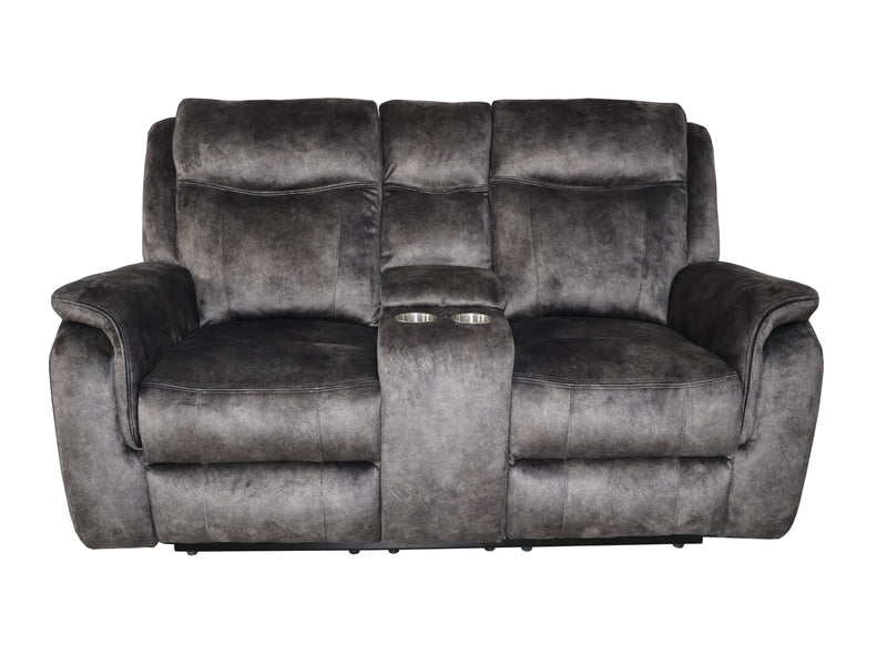 New Classic Furniture Park City Slate Gray Power Console Loveseat