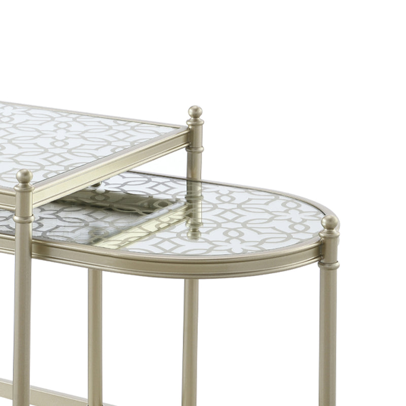 Acme Furniture Zaba Champagne Nesting Table Set