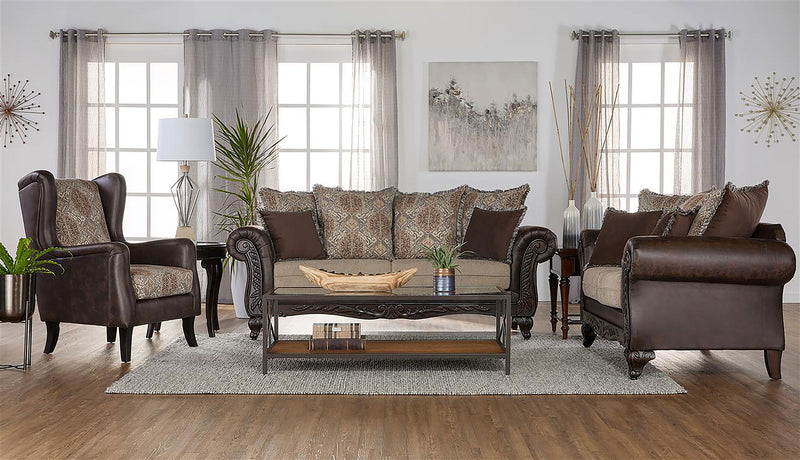 Coaster Furniture Elmbrook Brown 3pc Living Room Set