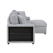Home Elegance Pompano Gray Sectional with Right Chaise