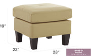 Glory Furniture Newbury Beige Faux Leather Ottoman