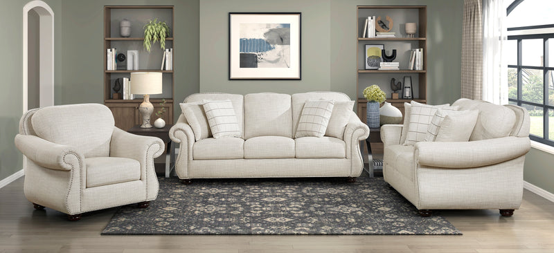 Home Elegance Attleboro Beige 3pc Living Room Set