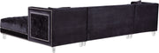 Meridian Furniture Moda Black Velvet 3pc Sectional