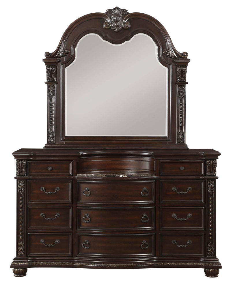 Home Elegance Cavalier Dark Cherry Dresser and Mirror