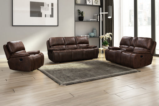 New Classic Furniture Brooking Brown Fabric 3pc Living Room Set