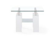 Global Furniture T648 Clear White End Table