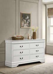 Coaster Furniture Louis Philippe White 6 Drawer Dresser