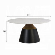 Acme Furniture Jaramillo White Natural Black Coffee Table