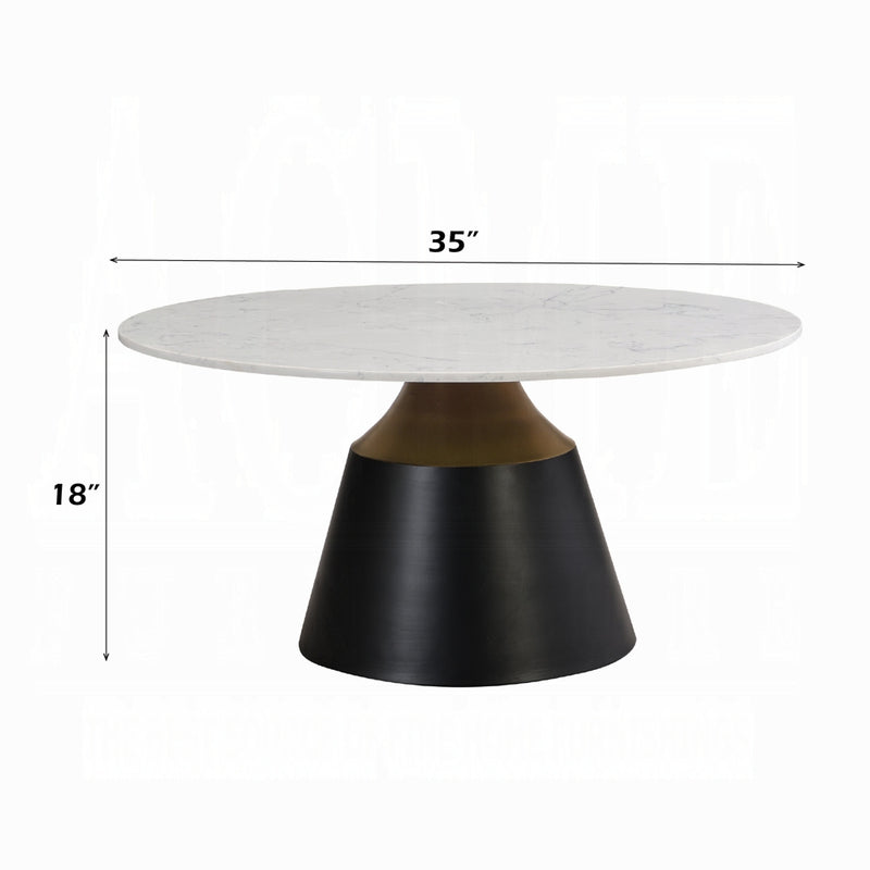 Acme Furniture Jaramillo White Natural Black Coffee Table