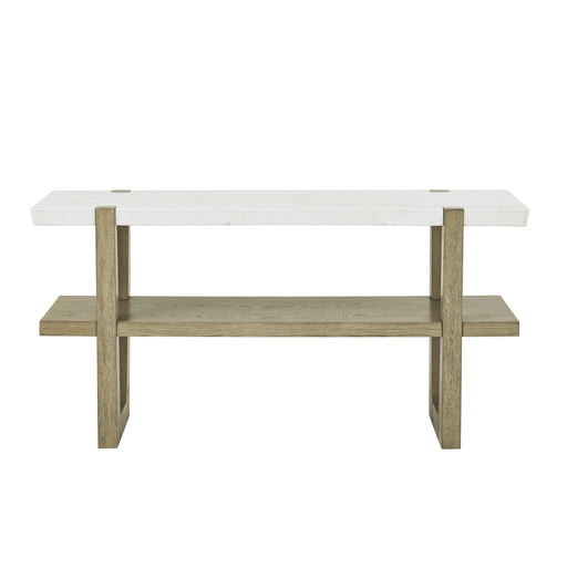 Steve Silver Perth White Marble Sofa Table