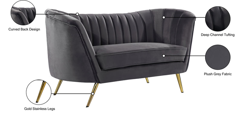 Meridian Furniture Margo Green Velvet Loveseat