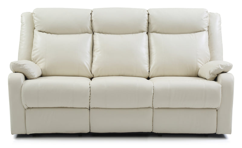 Glory Furniture Ward Pearl Faux Leather Double Reclining Sofa
