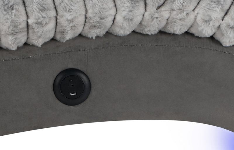 Global Furniture Dominic Mink Chaise with USB