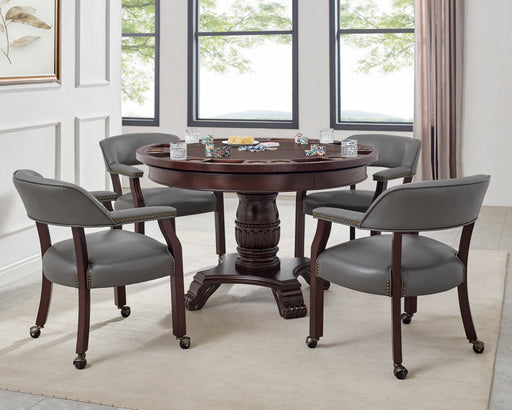 Steve Silver Tournament Cherry Gray Brown 5pc Game Dining Set