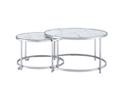 Steve Silver Rayne White Nesting Cocktail Tables