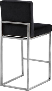 Meridian Furniture Giselle Black Velvet Chrome Counter Height Stool