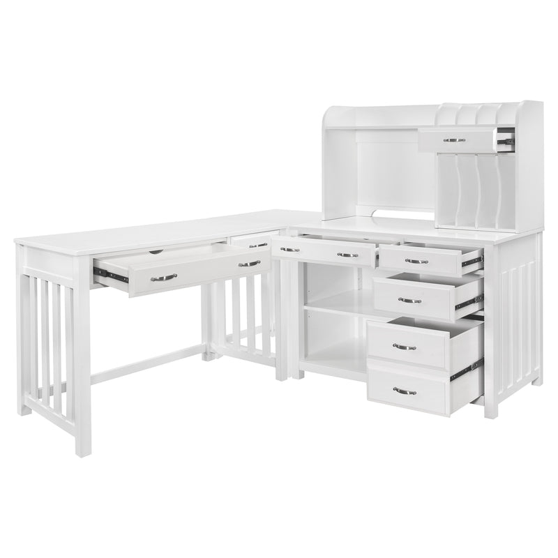 Home Elegance Blanche Brown 4pc Corner Desk