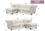 Glory Furniture Nola Navy Blue Velvet Reversible Sectional