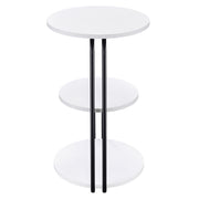Coaster Furniture Hilly White Black 3 Tier Round Side Table