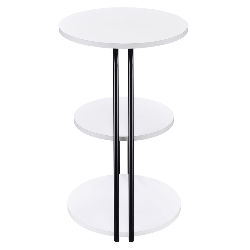 Coaster Furniture Hilly White Black 3 Tier Round Side Table