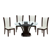Home Elegance Daisy Espresso White 5pc Dining Room Set