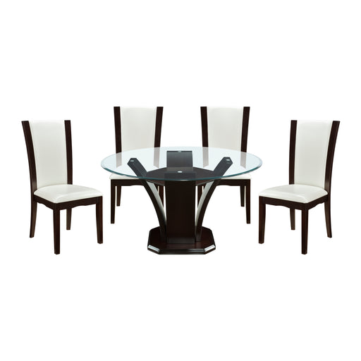 Home Elegance Daisy Espresso White 5pc Dining Room Set