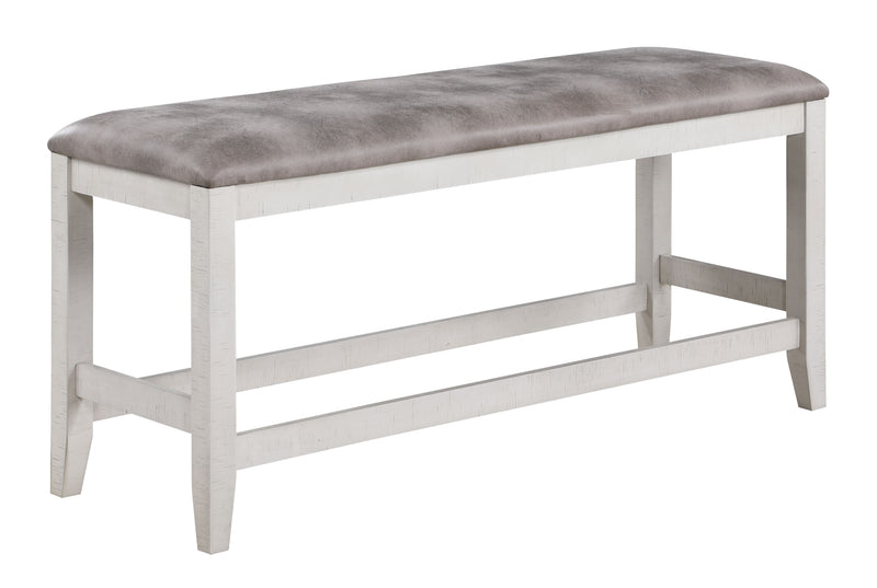 New Classic Furniture Richland White Brown Counter Height Bench