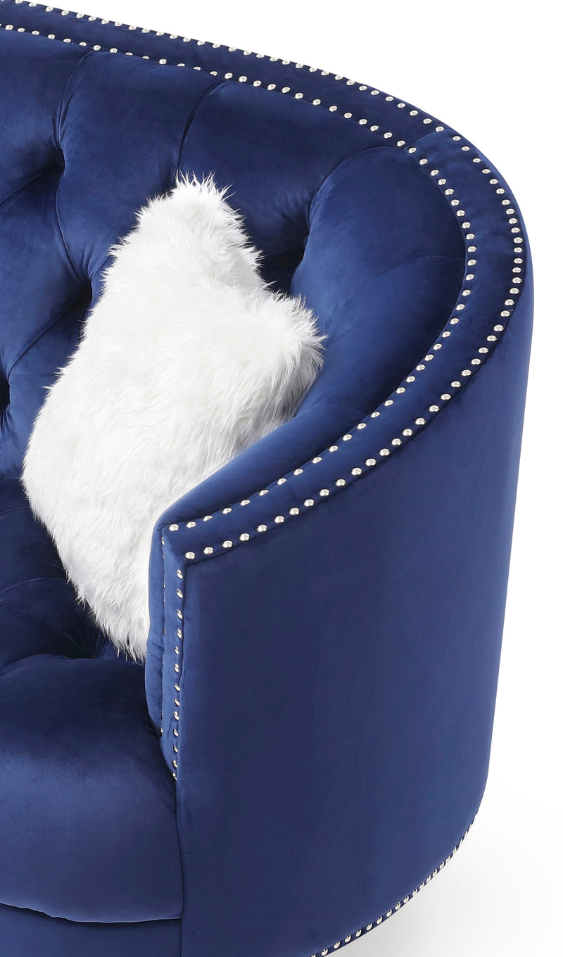 Glory Furniture Dania Blue Velvet Loveseat